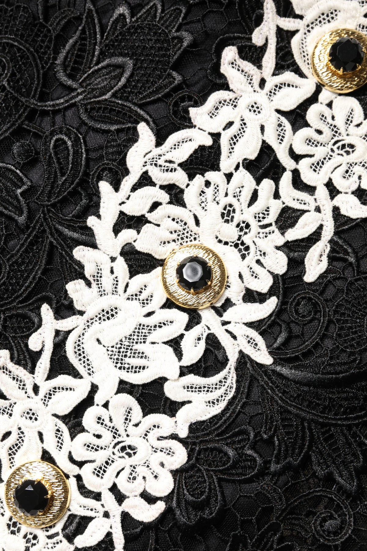 Black Floral Lace Embellished Mini Dress