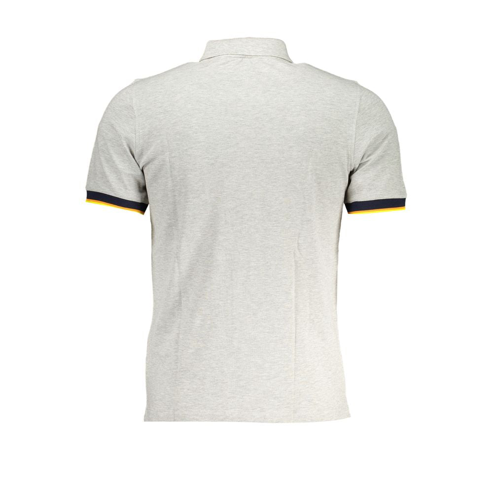 Gray Cotton Men Polo Shirt