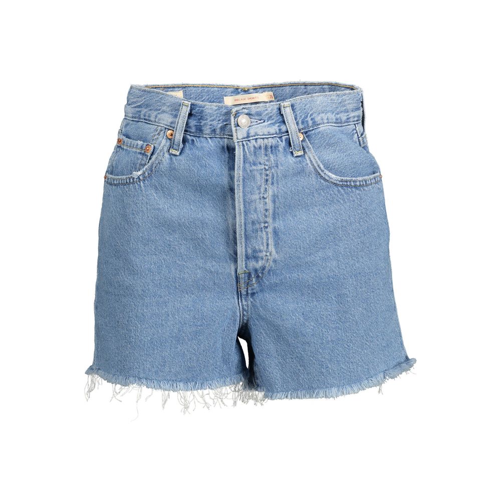 Light Blue Cotton Women Short