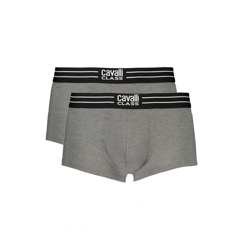 Gray Cotton Men Boxer Pair