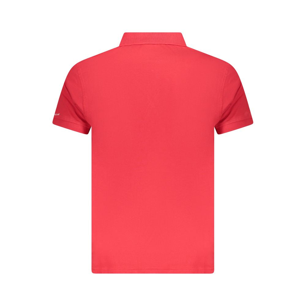 Red Cotton Men Polo Shirt