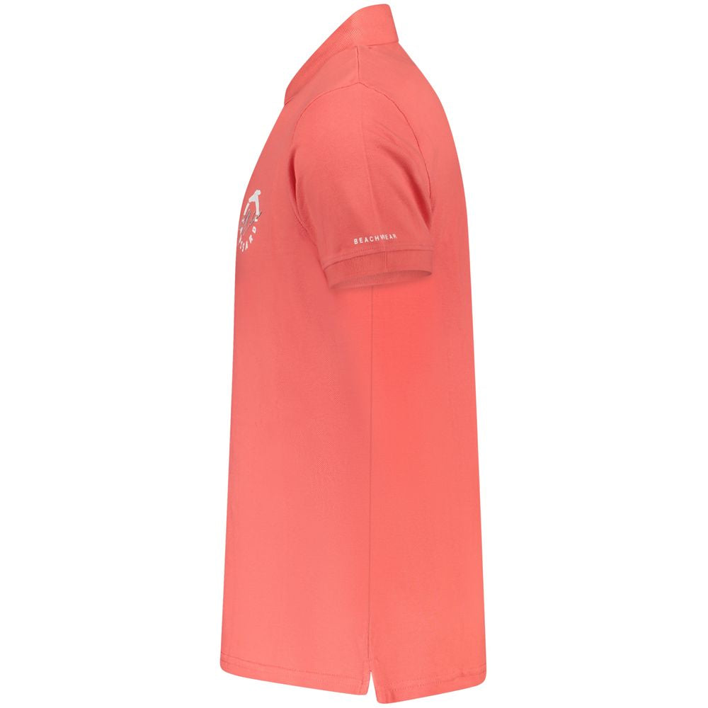 Pink Cotton Men Polo Shirt
