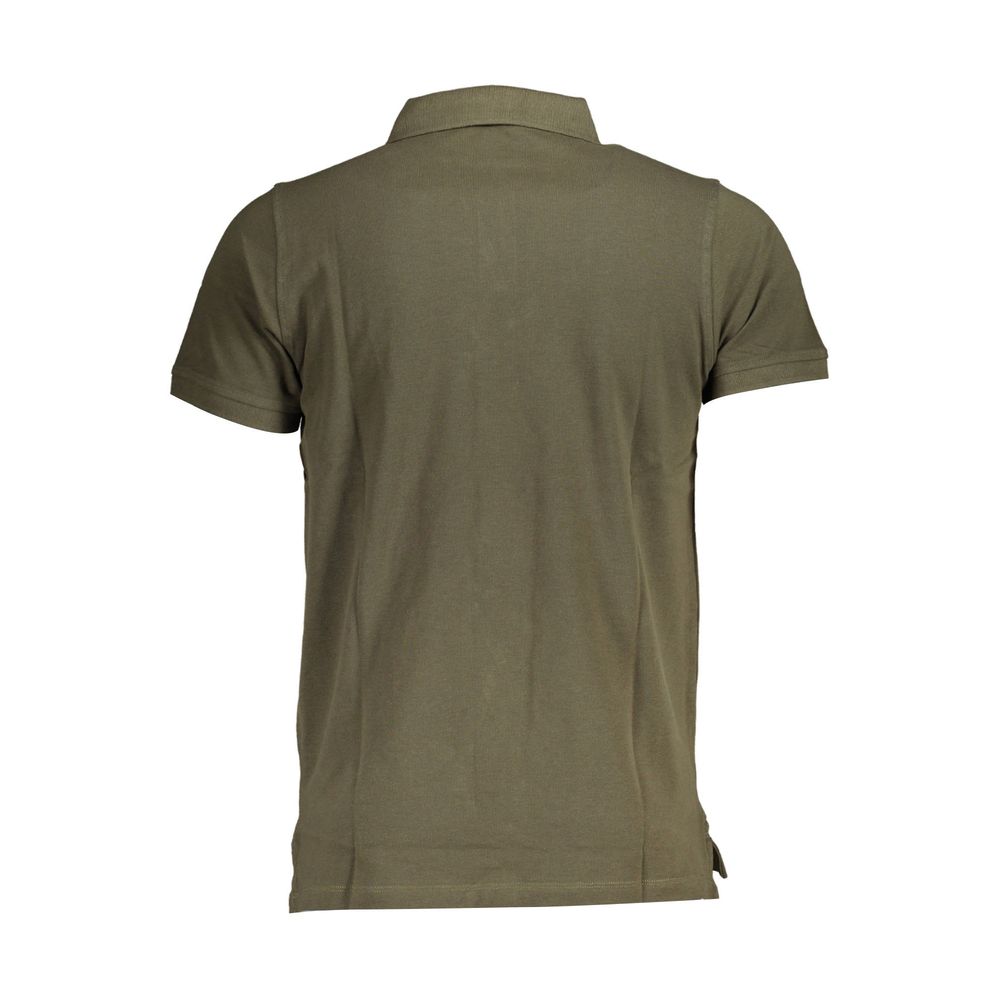 Green Cotton Men Polo Shirt
