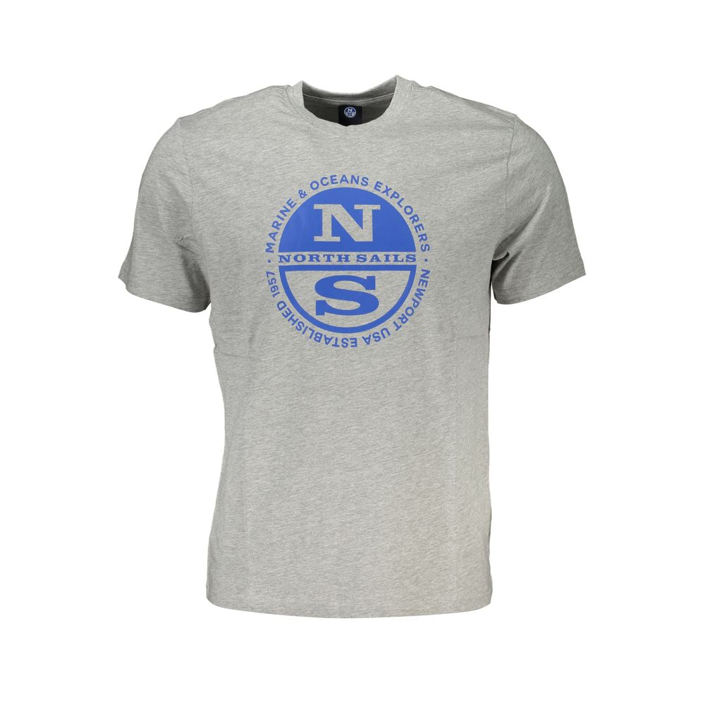 Gray Cotton Men T-Shirt