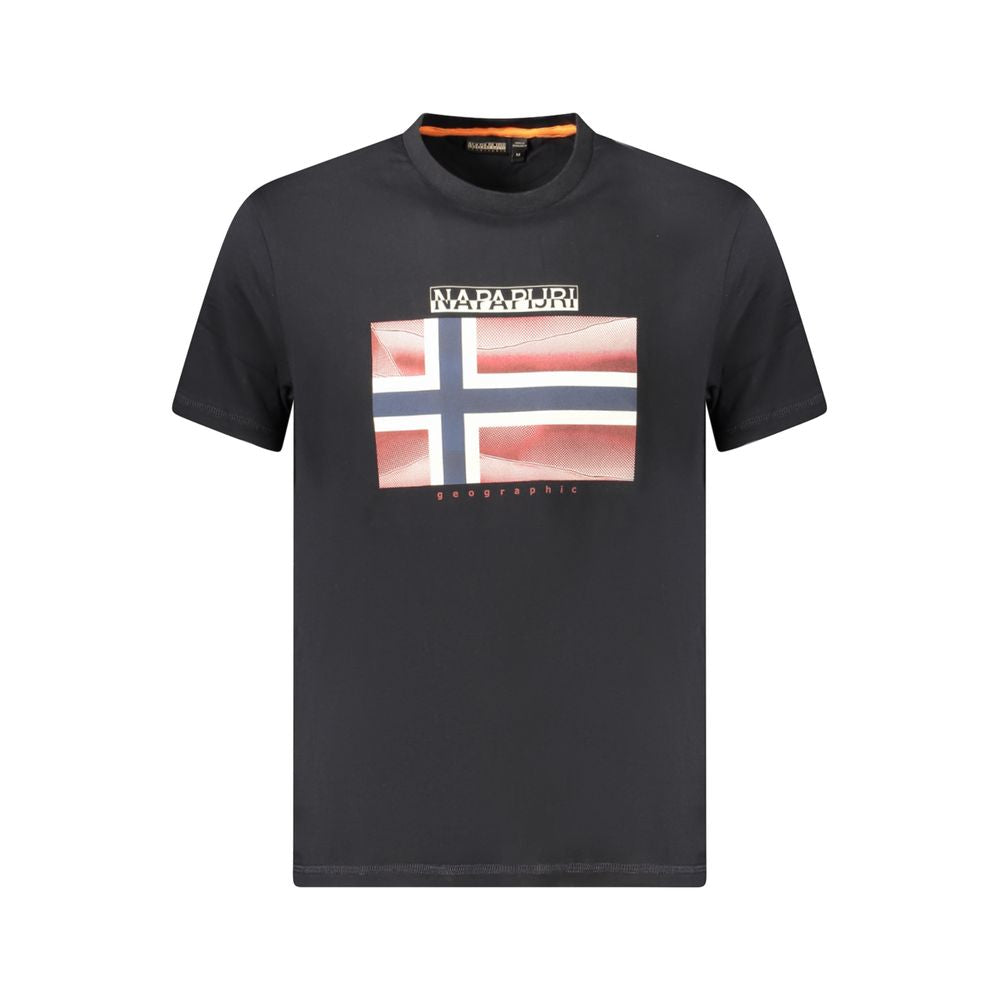 Black Cotton Men T-Shirt