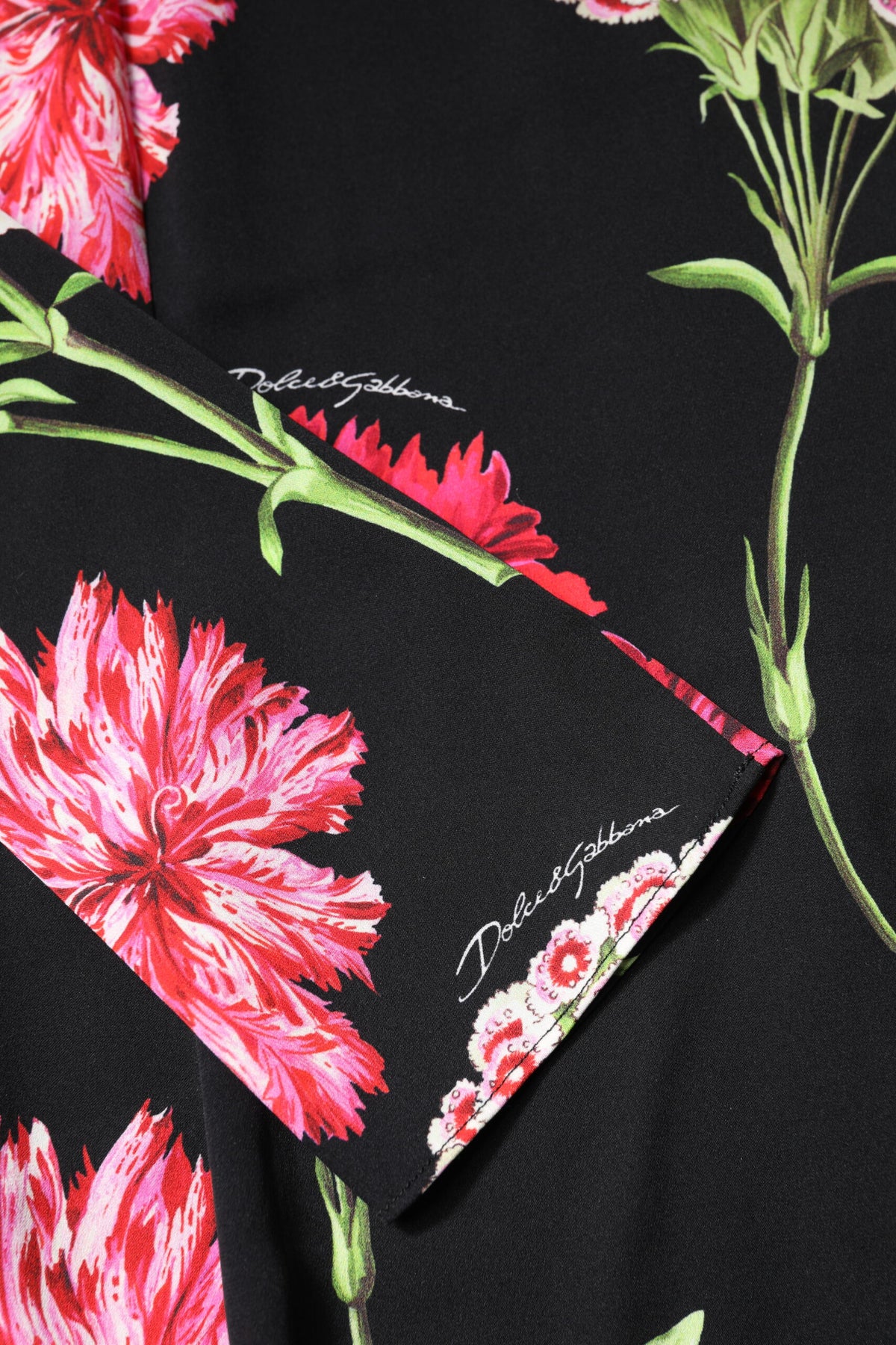 Black Floral Long Sleeve Women Blouse Top