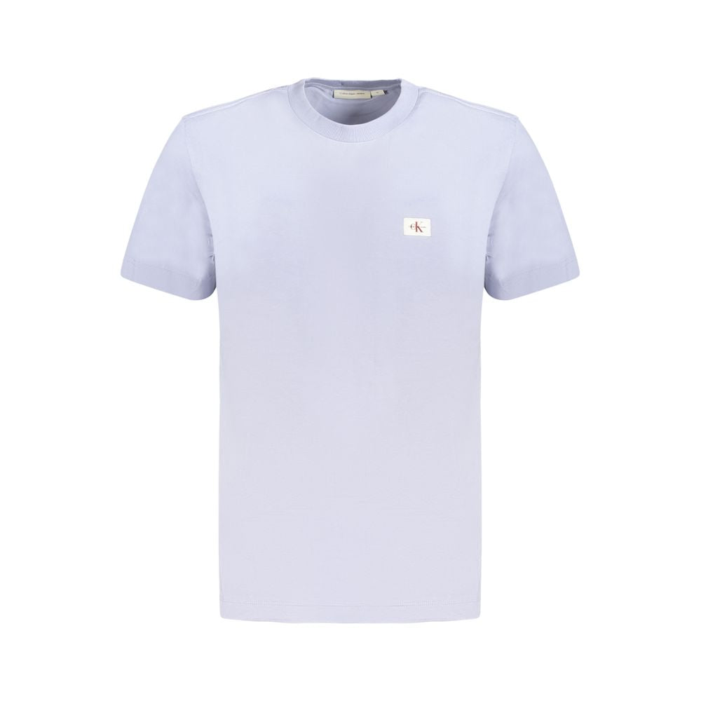 Light Blue Cotton Men T-Shirt