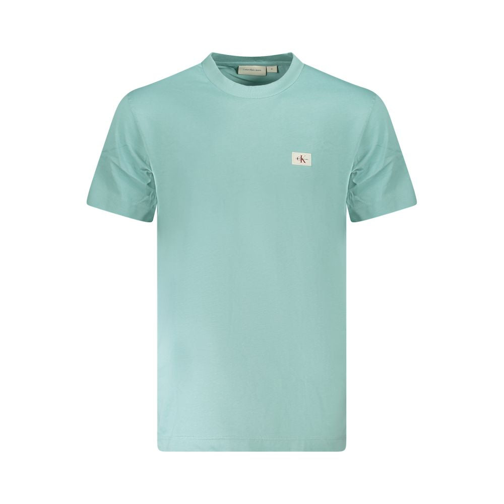 Light Blue Cotton Men T-Shirt