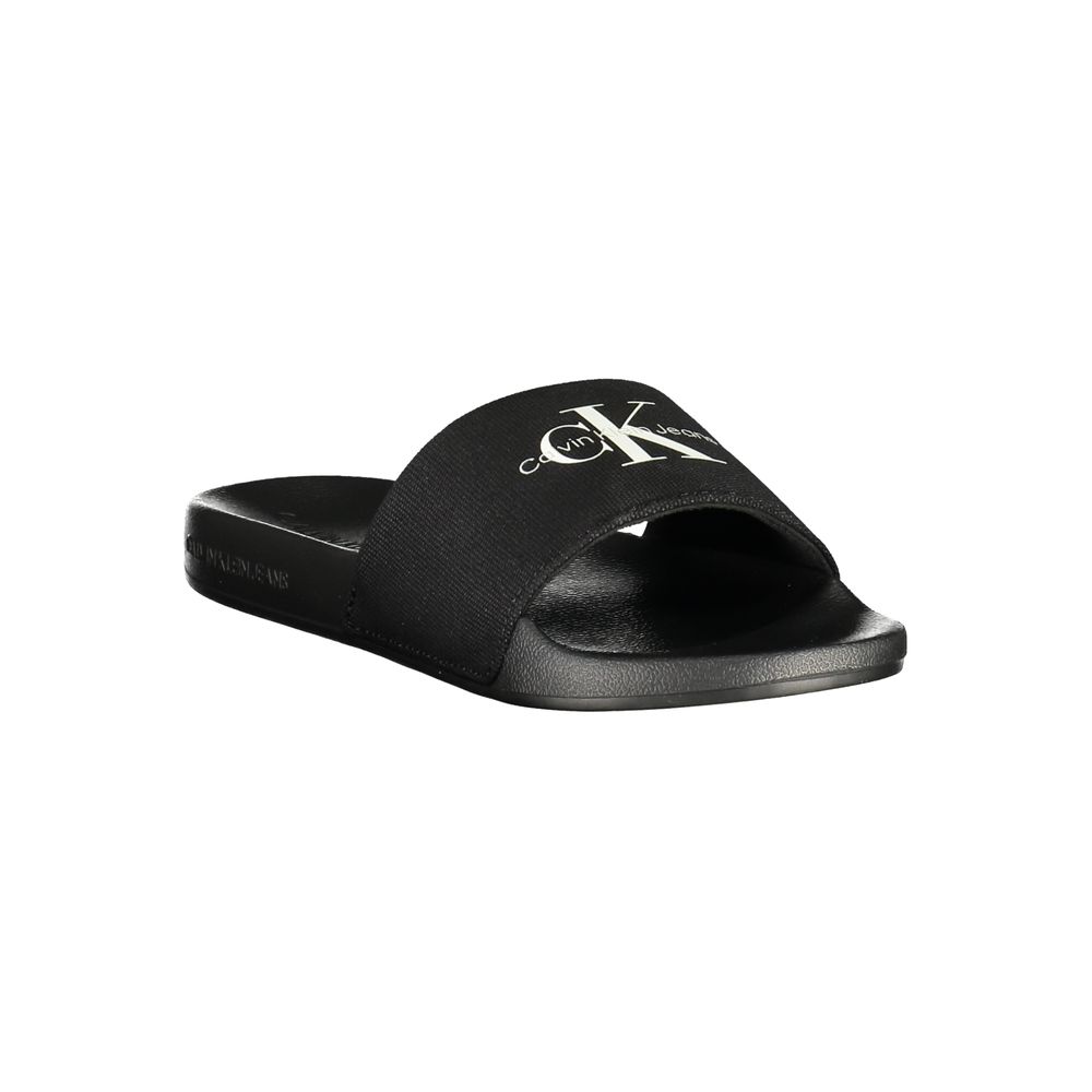 Black Polyester Women Sandal