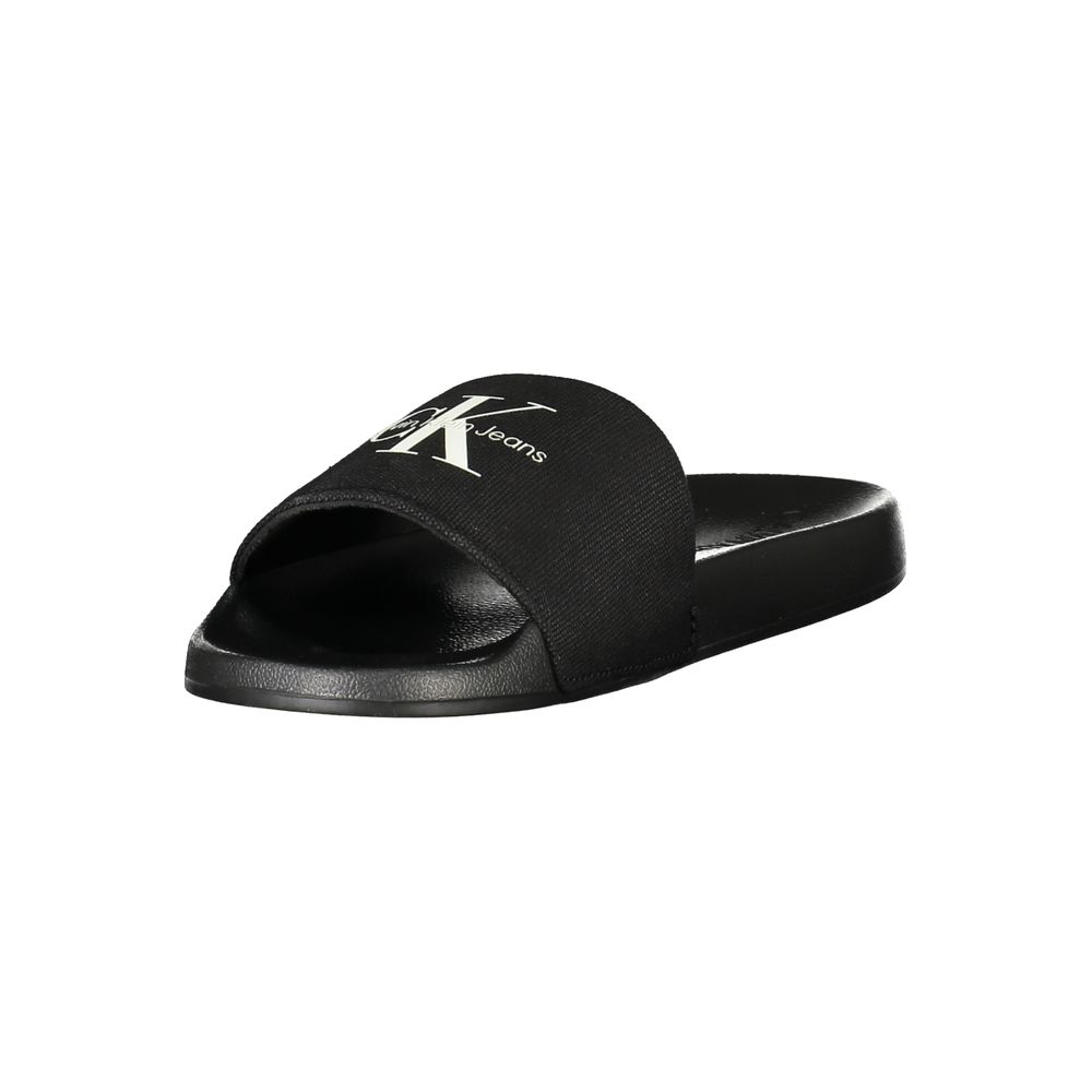 Black Polyester Women Sandal
