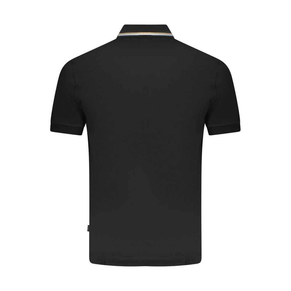 Black Cotton Men Polo Shirt
