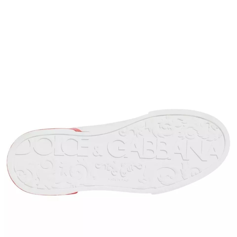 White Red Portofino Low Top Sneakers Shoes