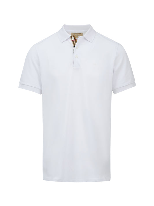 White Cotton Collared Polo Shirt
