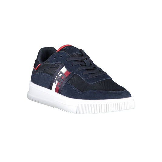 Blue Polyester Athletic Sneakers