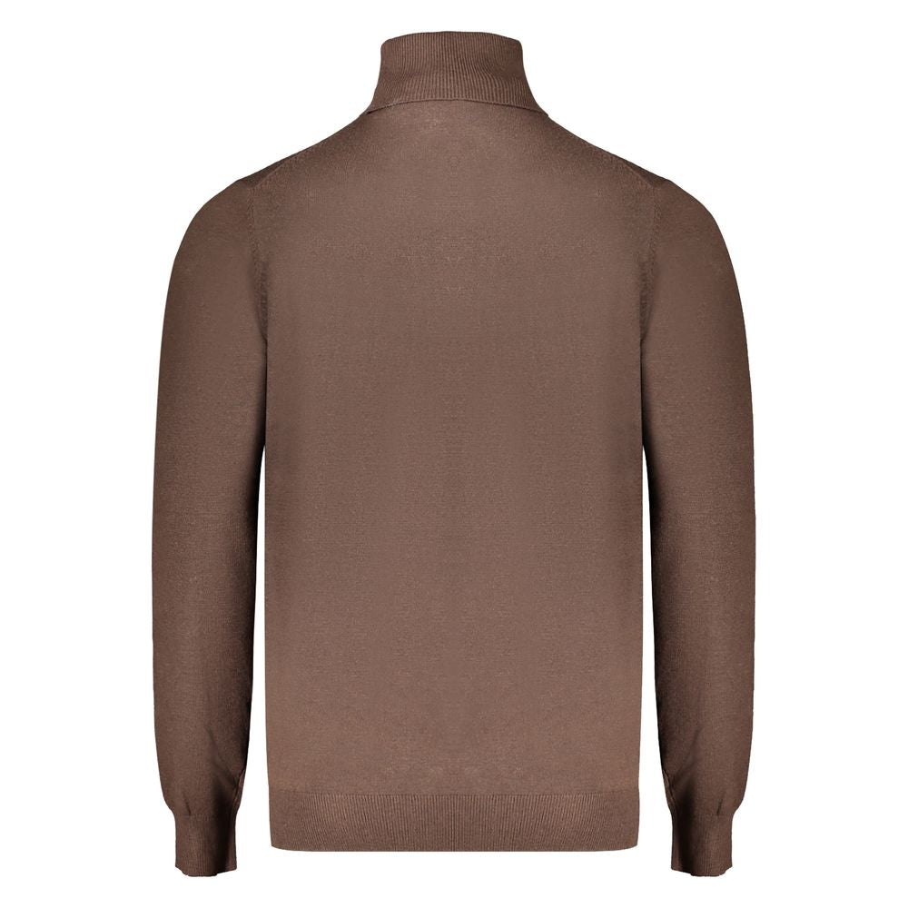 Brown Polyester Turtleneck