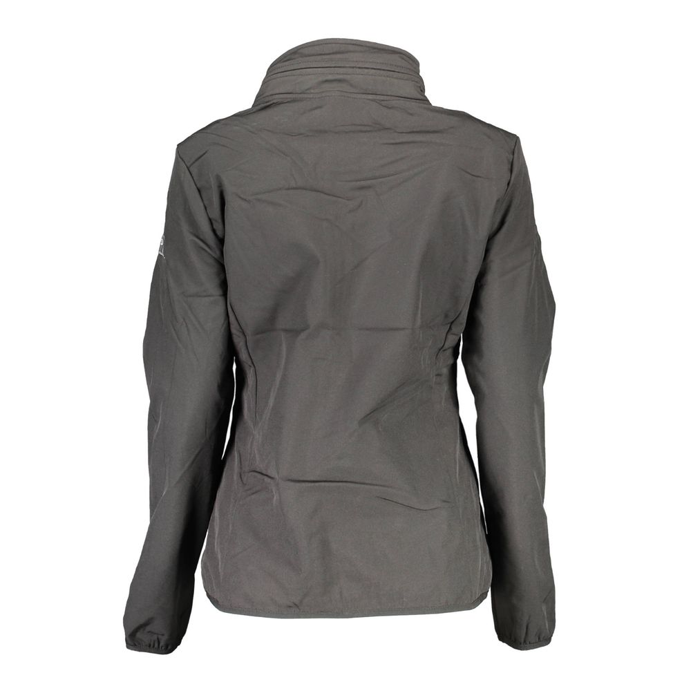 Black Polyester Jackets & Coat