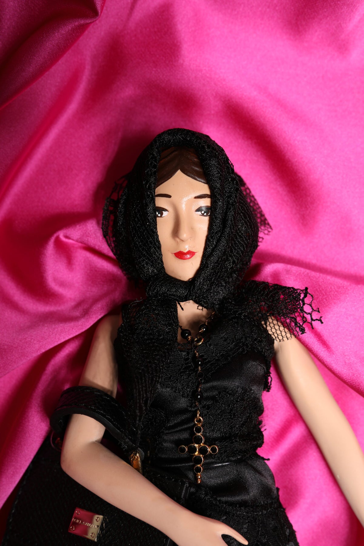 Black Dress Ceramic Porcelain Fashion Leather Sicily Dolls