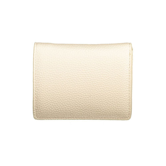 Beige Polyurethane Women's Wallet