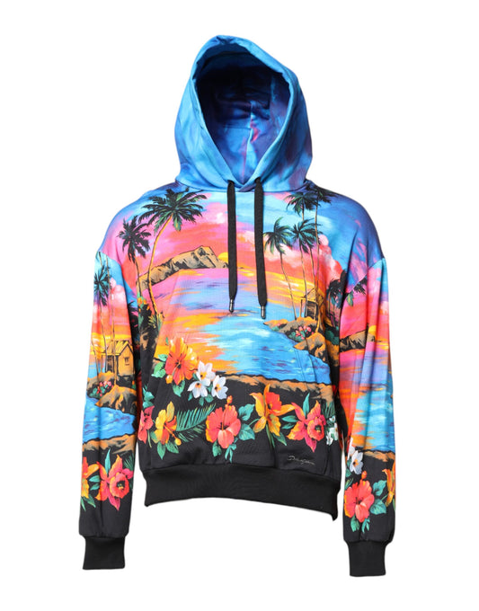 Multicolor Print Hooded Sweatshirt Sweater
