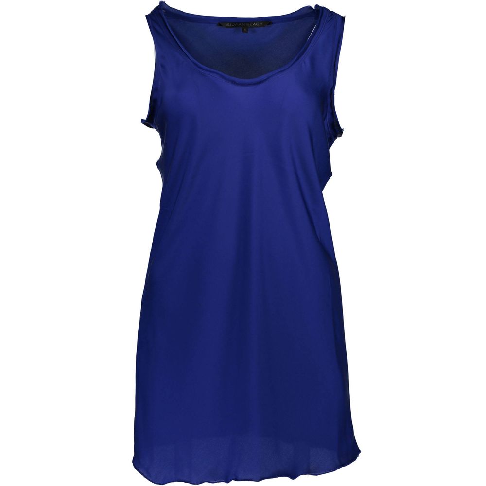 Blue Polyester Women T-Shirt