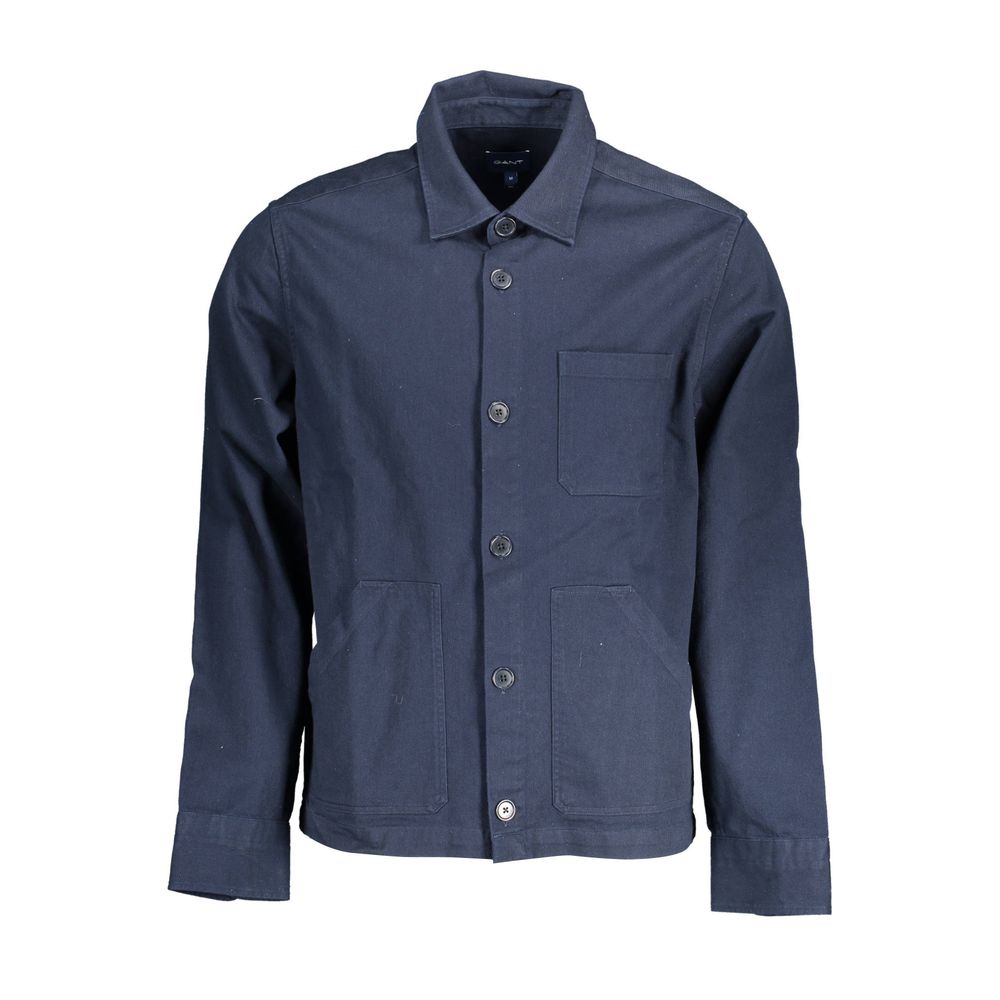 Blue Cotton Men Shirt