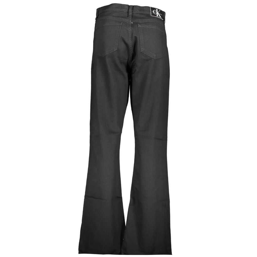 Black Cotton Bootcut Jeans