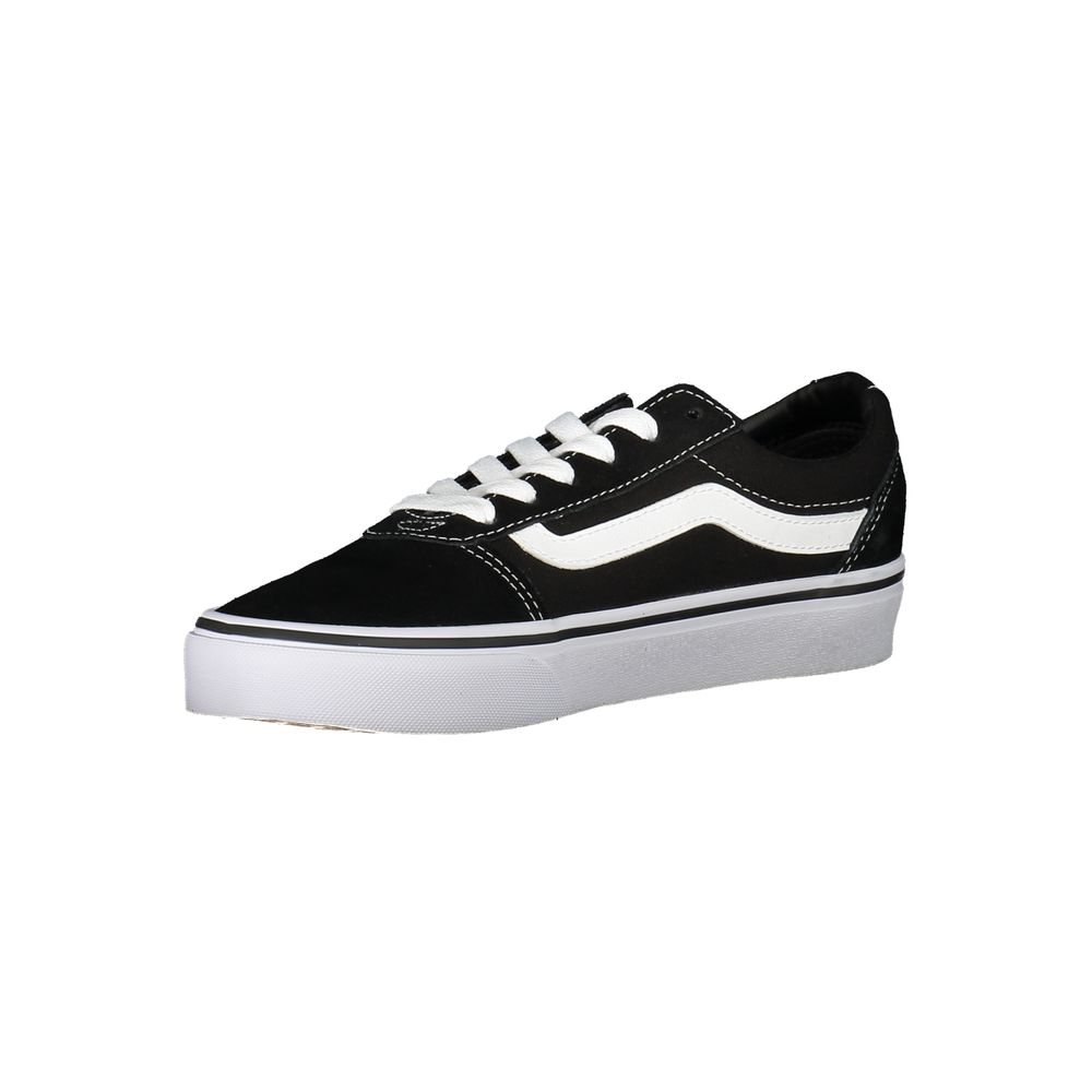 Black Polyester Athletic Sneakers