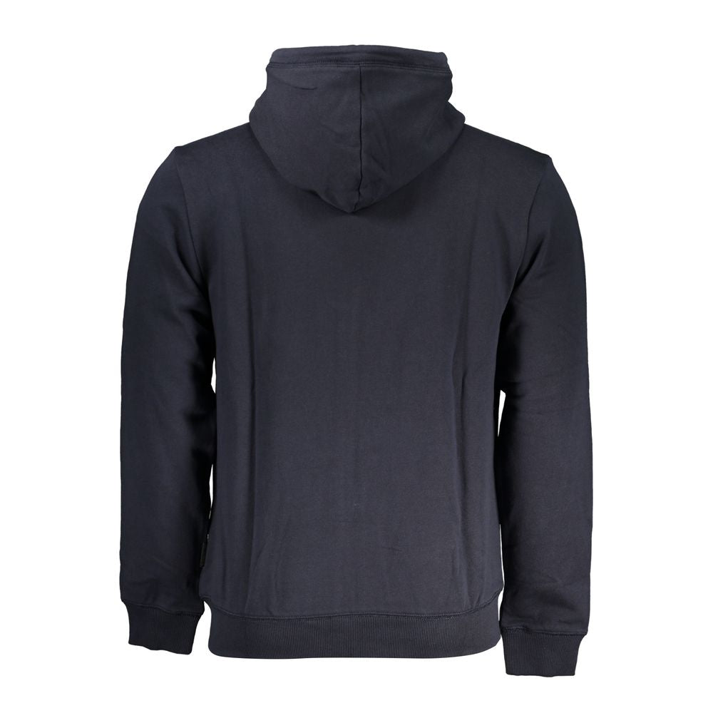 Blue Cotton Men's Hooded Sweatshirt