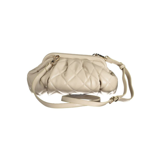 Beige Polyurethane Women Bag