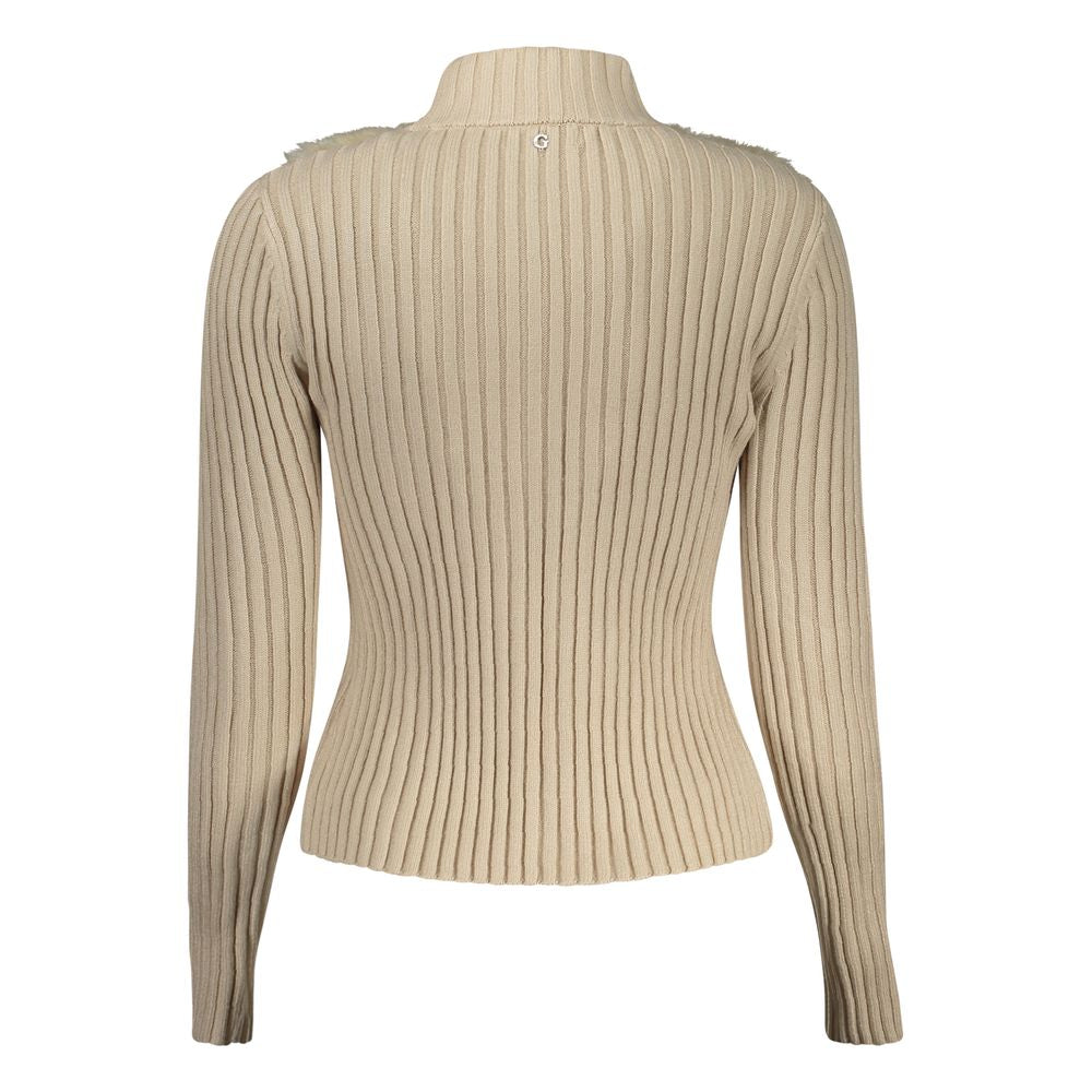 Beige Polyester Cardigan