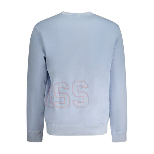 Blue Cotton Men Sweater