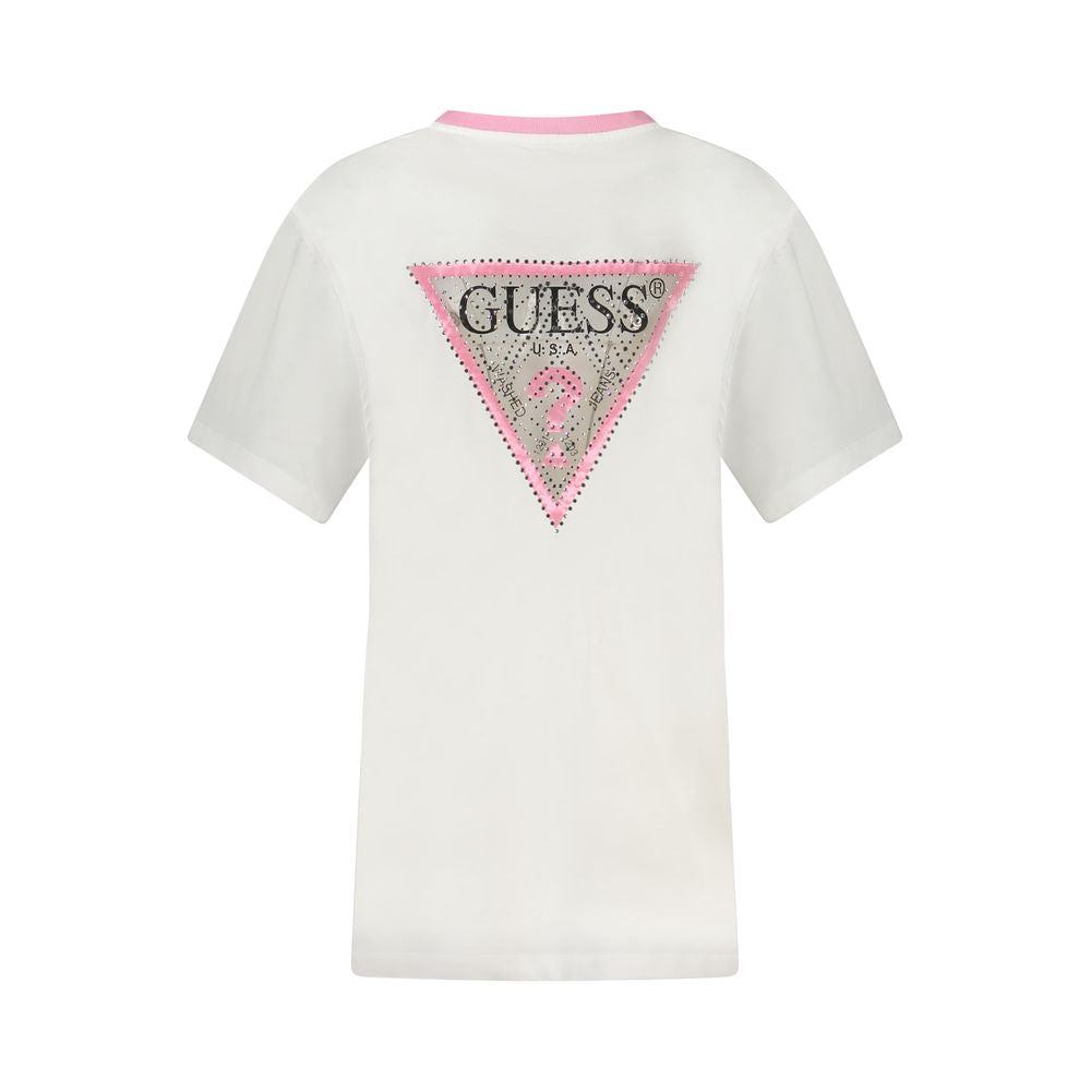 White Cotton Women T-Shirt