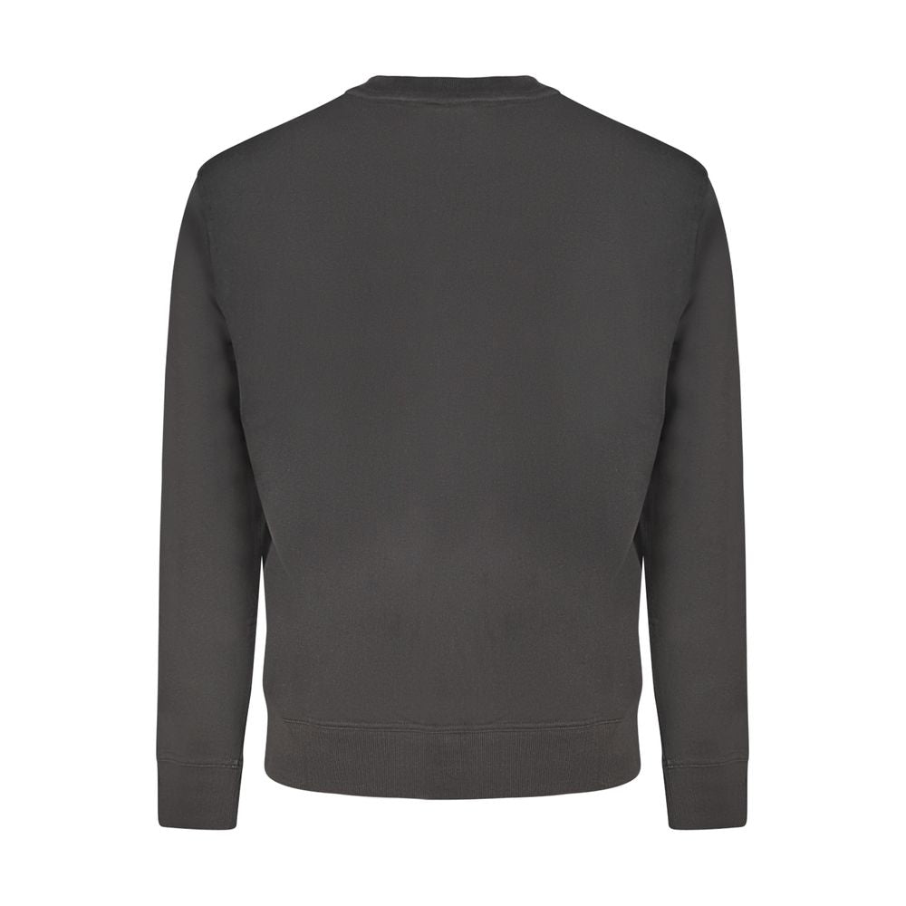 Black Cotton Men Sweatshirt