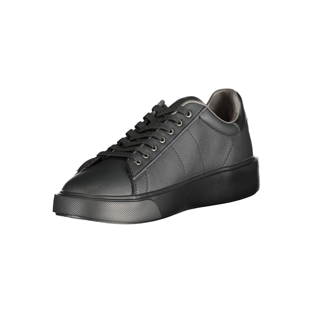 Black Polyester Low Top Sneakers