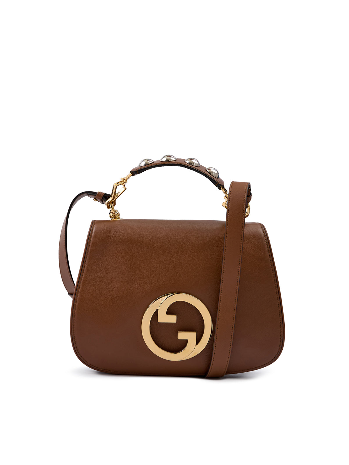 Roxy Brown Calfskin Shoulder Flap Bag