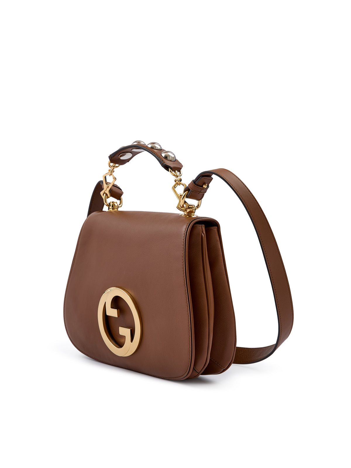 Roxy Brown Calfskin Shoulder Flap Bag
