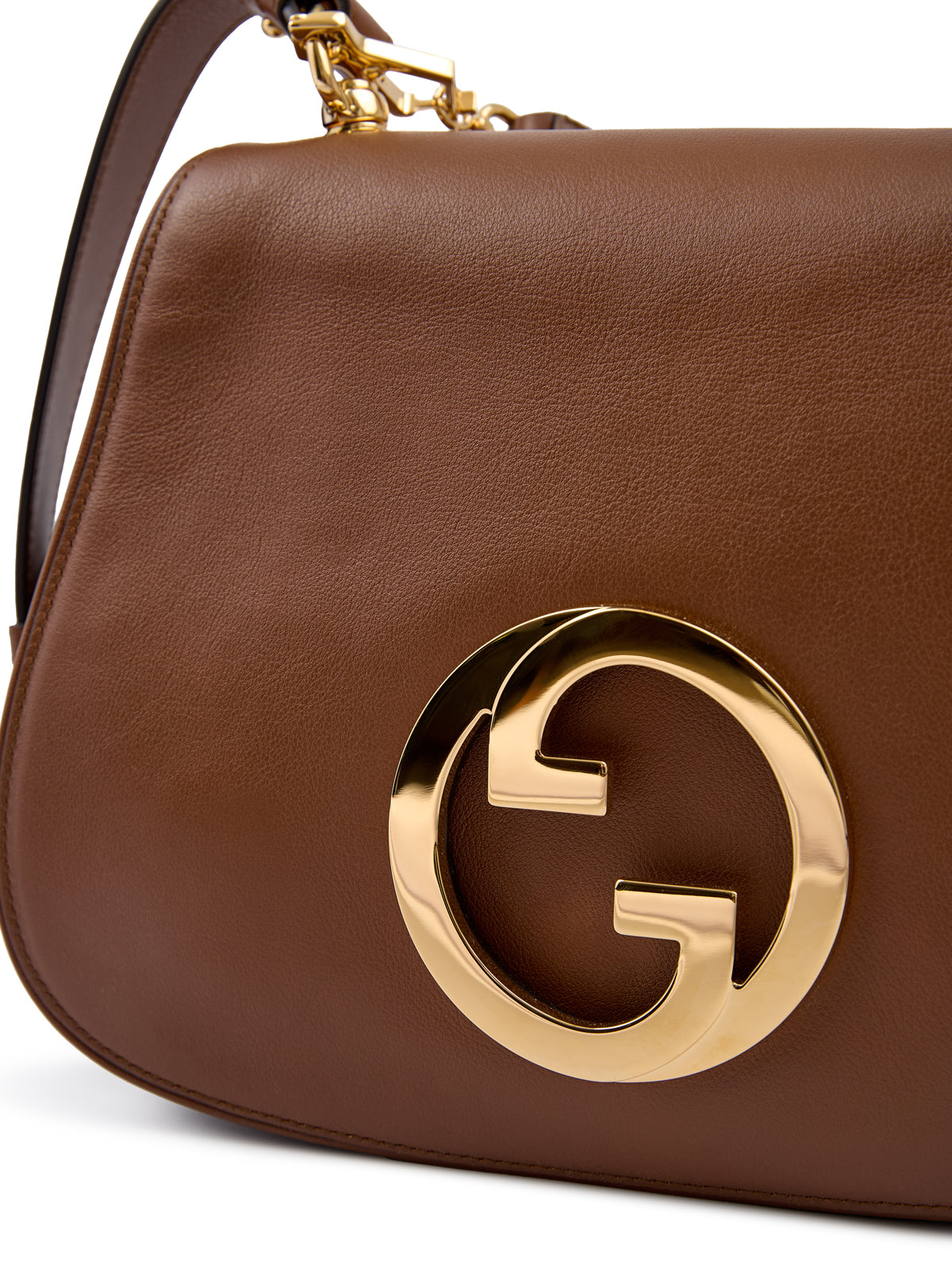Roxy Brown Calfskin Shoulder Flap Bag