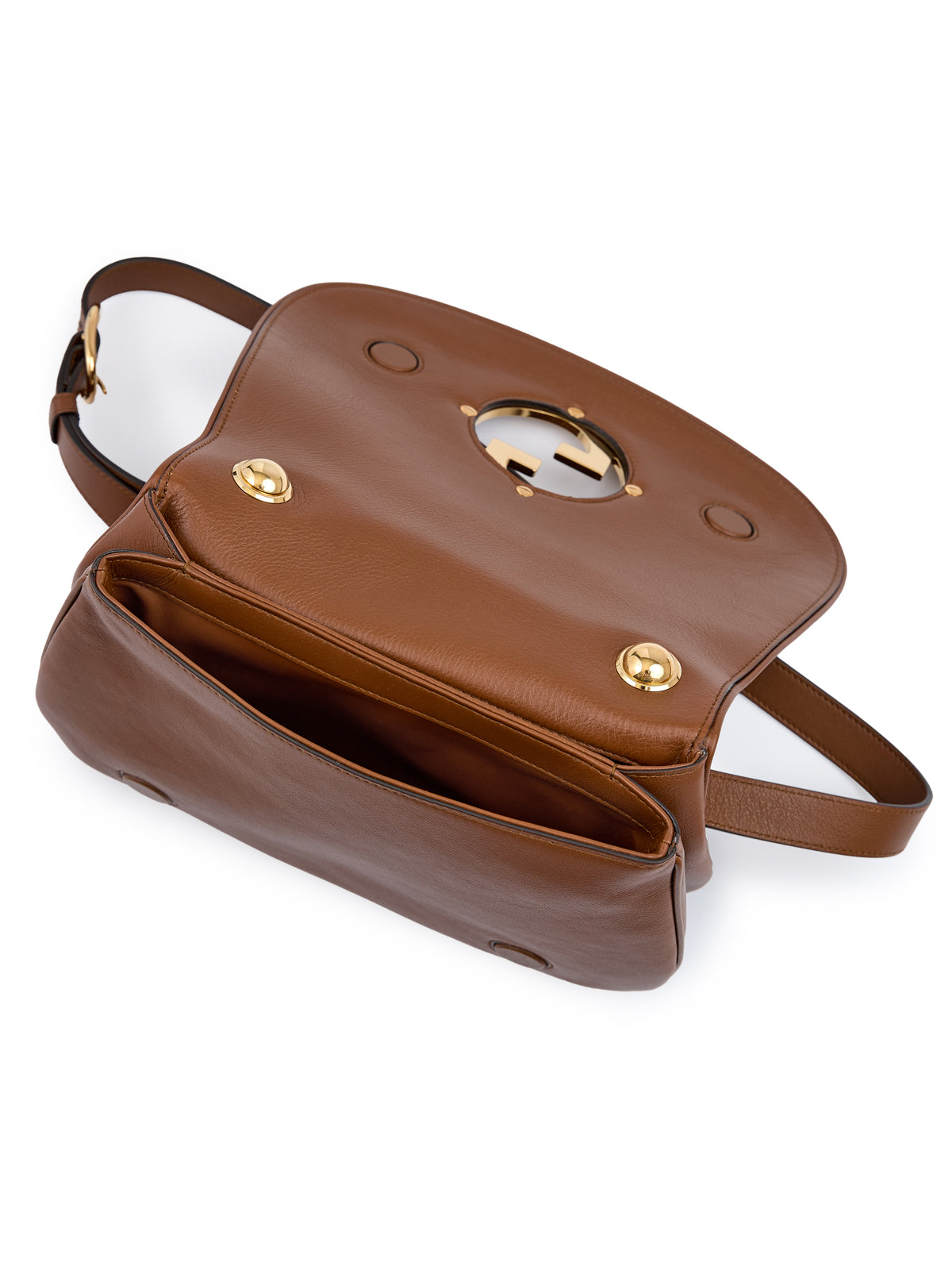 Roxy Brown Calfskin Shoulder Flap Bag