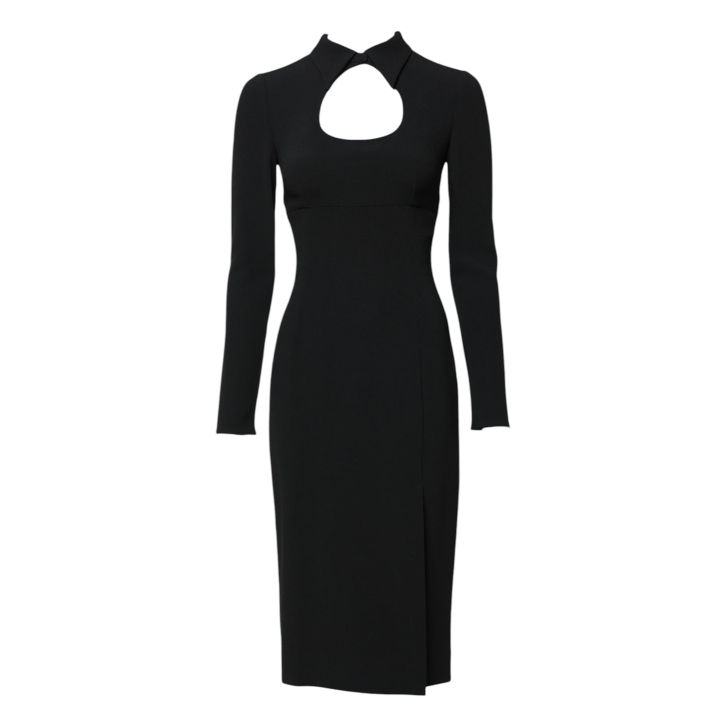 Black Long Sleeves Bodycon Sheath Midi Dress