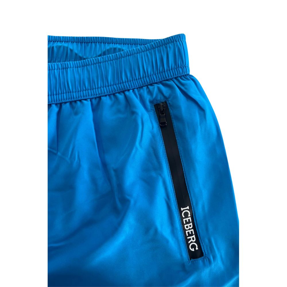 Light Blue Polyester Swimwear