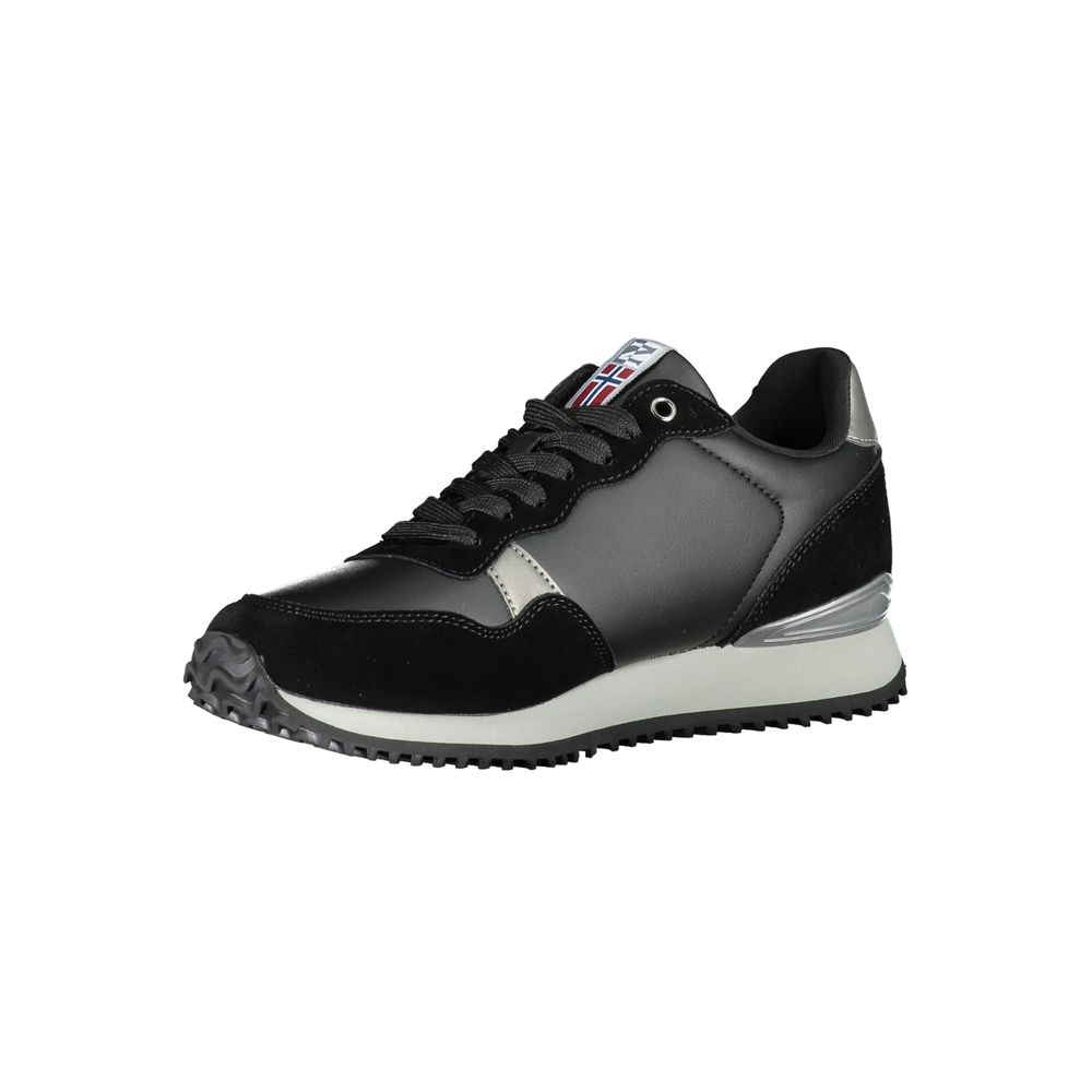 Black Polyester Women Sneaker