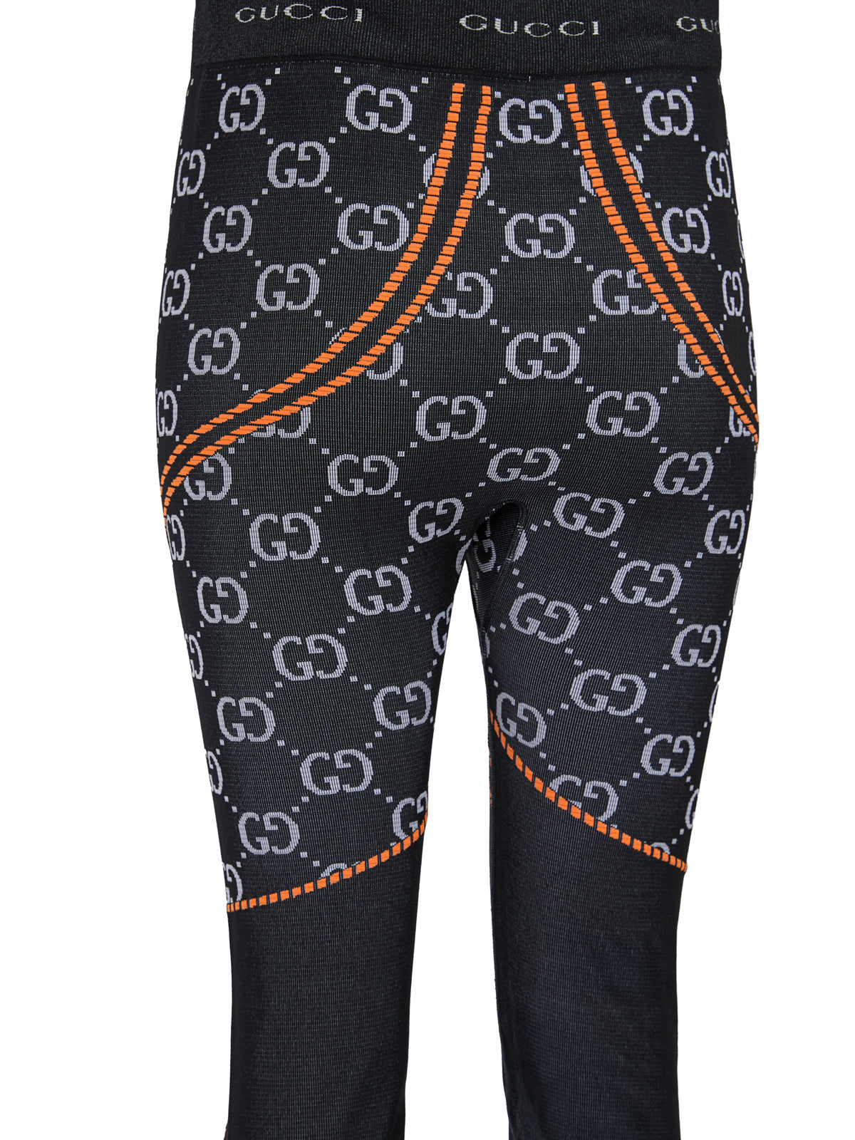 Black Polyamide All over Logo Leggings Pants