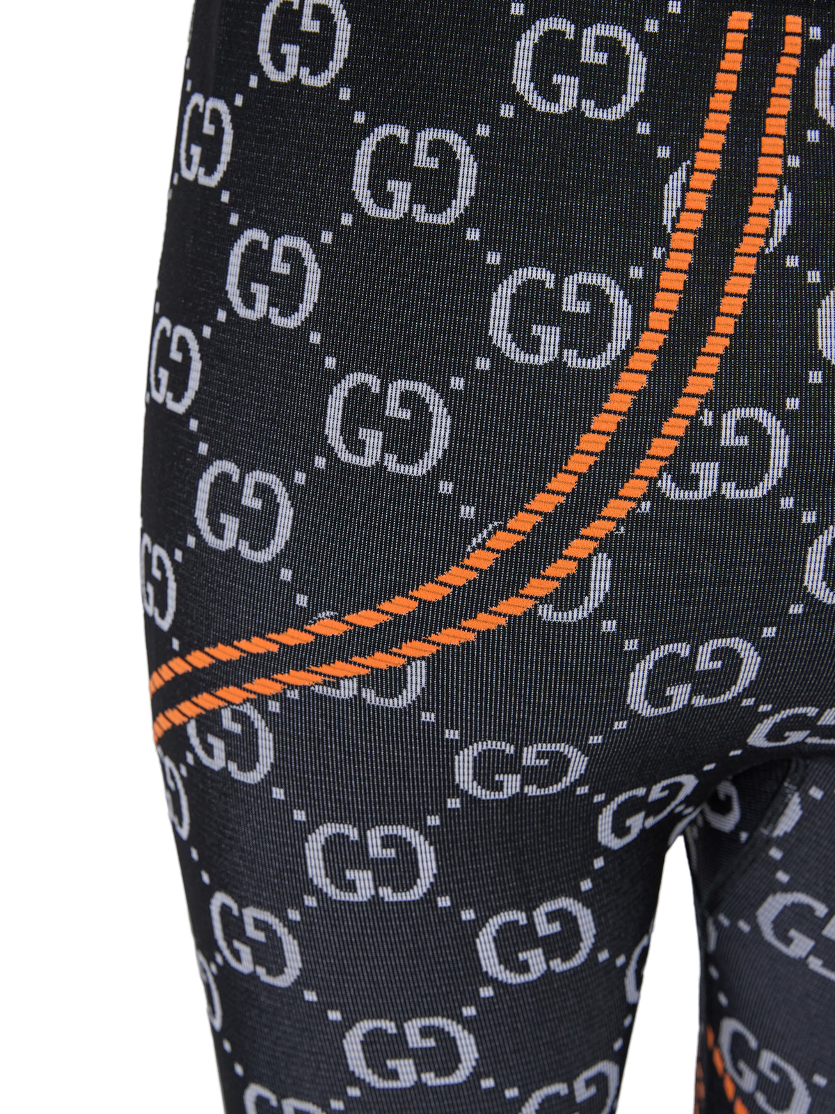 Black Polyamide All over Logo Leggings Pants
