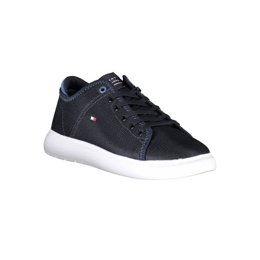 Blue Recycled Polyester Men Sneaker