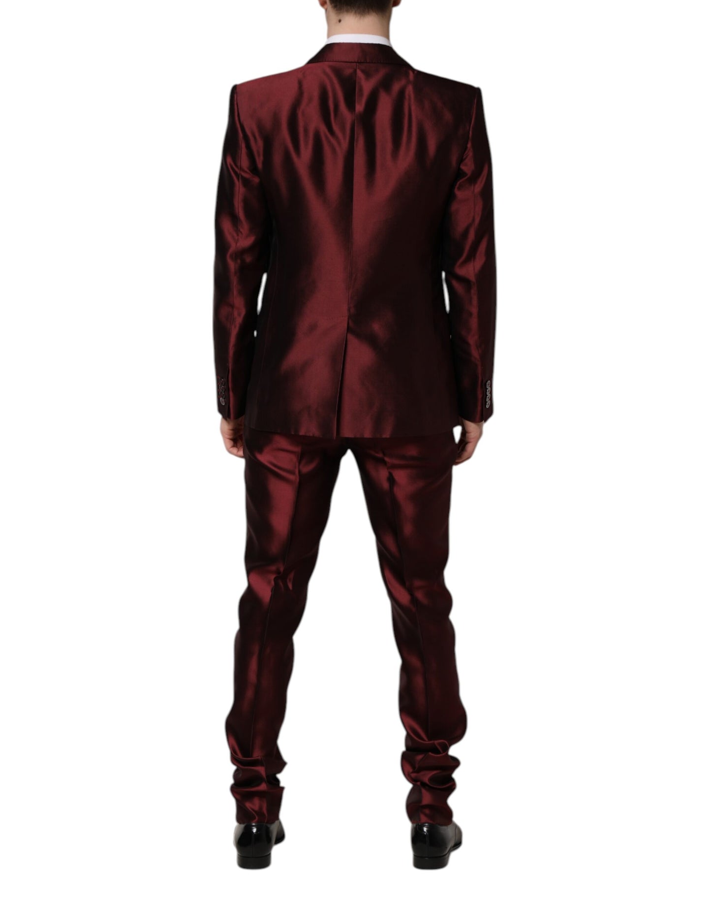 Bordeaux Silk 2 Piece Single Breasted Suit