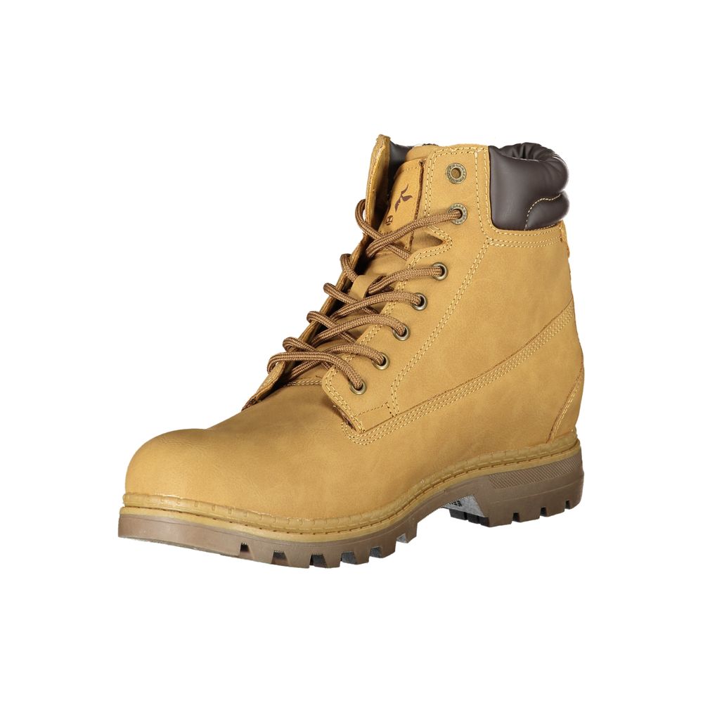 Yellow Polyester Ankle Boots