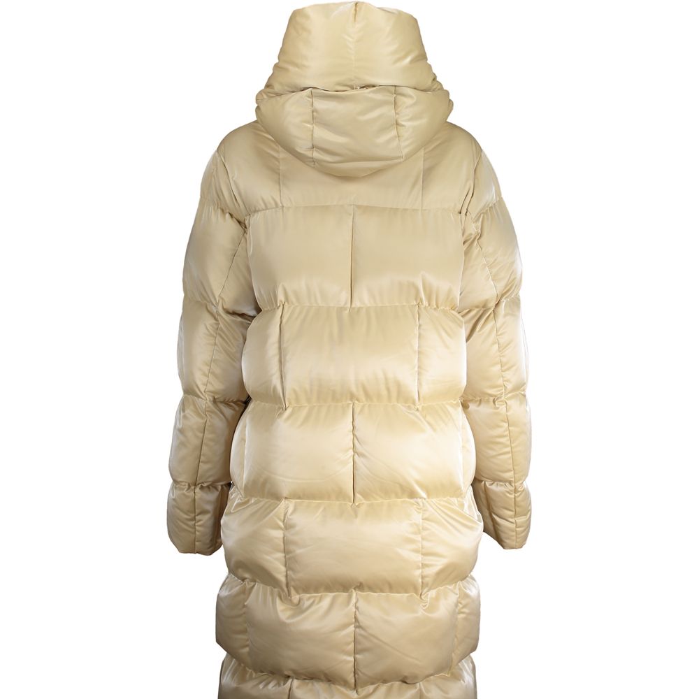 Beige Polyester Women's Quilted Jacket