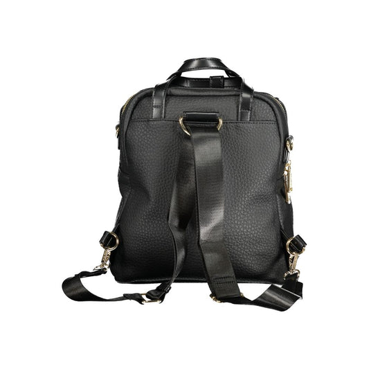 Black Polyurethane Women's Backpack