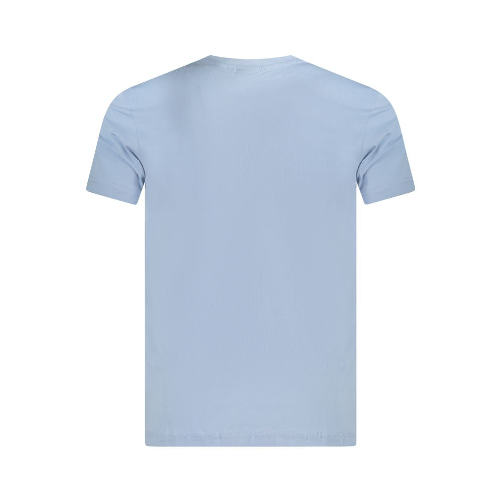 Light Blue Cotton Men T-Shirt