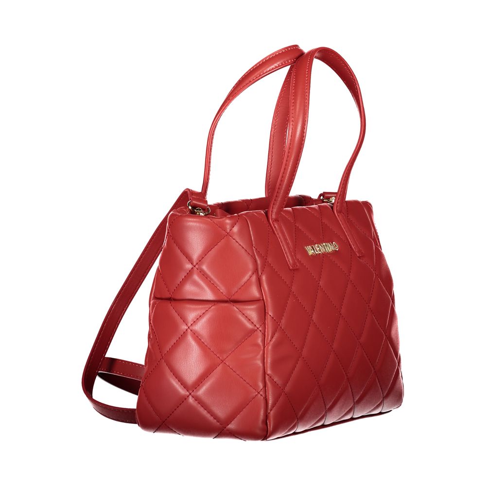 Red Polyurethane Women Handbag